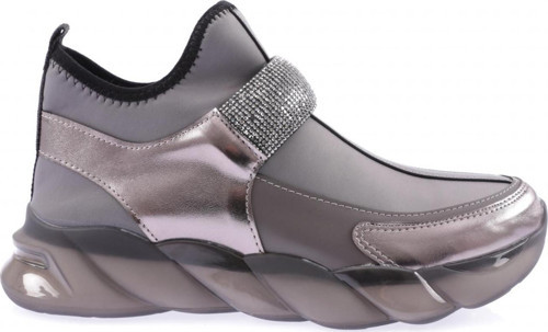 Kadın Strech Detaylı Silver Taş Bantlı Sneakers Ayakkabı Platin 2153137