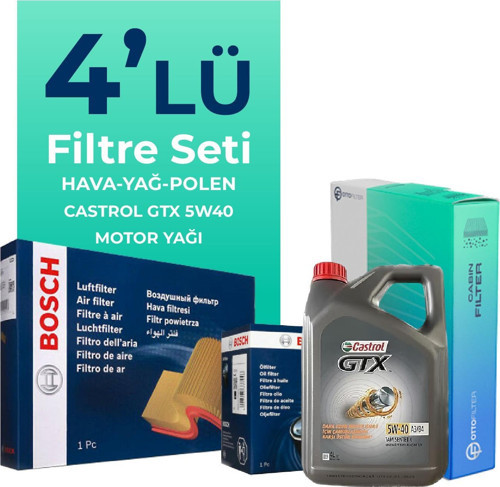 Fiat Panda 1.2 Benzinli Filtre Bakım Seti Castrol Motor Yağlı (2012-2021) 4 Lü