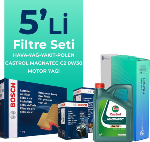 Peugeot Expert 2.0 Dizel Filtre Bakım Seti Castrol Motor Yağlı (2017-2024) 5 Li