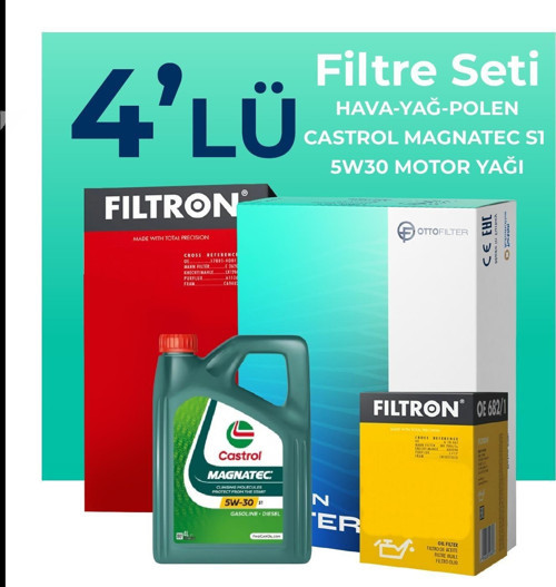 Fiat Egea 1.3 Dizel Filtre Bakım Seti Castrol Motor Yağlı (2015-2018) 4 Lü