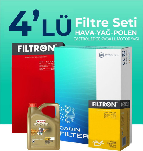Mercedes GL350 Dizel Filtre Bakım Seti Castrol Motor Yağlı (2010-2012) 4 Lü