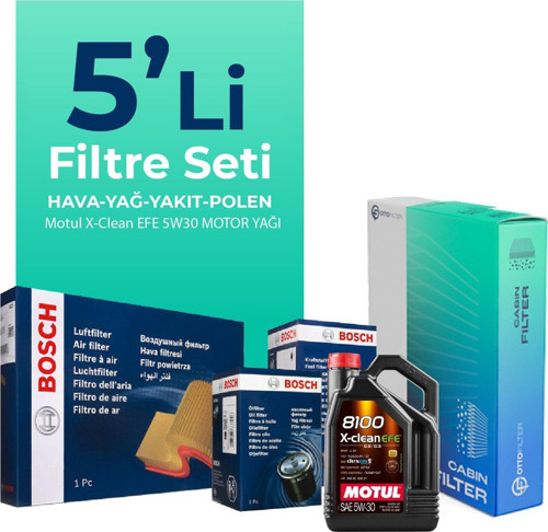 BMW 4.20 Dizel Filtre Bakım Seti Motul Motor Yağlı (2013-2016) 5 Li