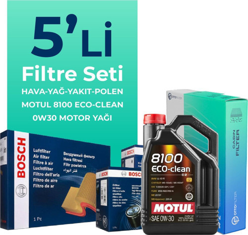 Honda Civic 1.6 Dizel Filtre Bakım Seti Motul Motor Yağlı (2018-2021) 5 Li