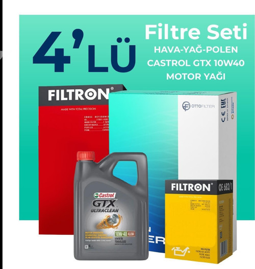 Fiat Palio 1.2 Benzinli Filtre Bakım Seti Castrol Motor Yağlı (2000-2012) 4 Lü