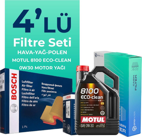 Ford Courier 1.5 EcoBlue Filtre Bakım Seti Motul Motor Yağlı (2018-2023) 4 Lü