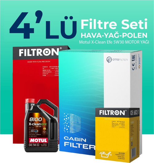 Audi A5 2.0 Dizel 190 HP Filtre Bakım Seti Motul Motor Yağlı (2013-2017) 4 Lü