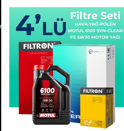 Seat İbiza 1.6 Dizel Filtre Bakım Seti Motul Motor Yağlı (2010-2015) 4 Lü