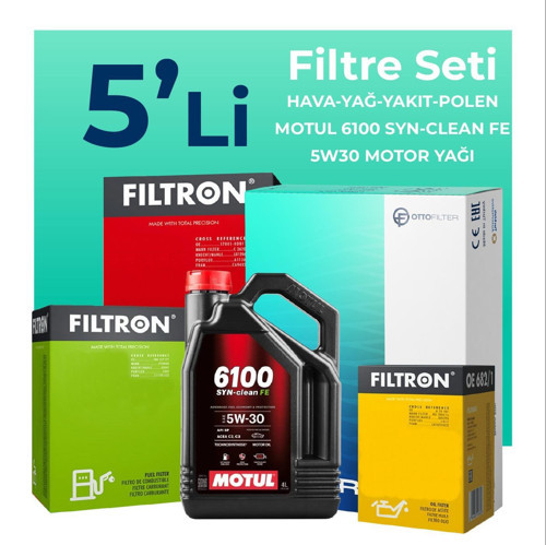Renault Master 2.3 Dizel Filtre Bakım Seti Motul Motor Yağlı (2011-2021) 5 Li