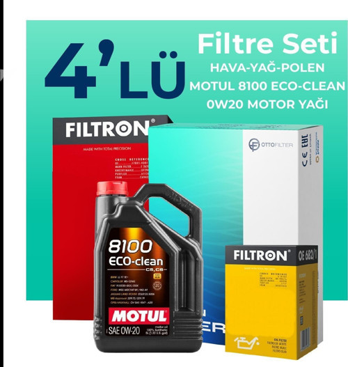 Ford Puma 1.0 Benzin Filtre Bakım Seti Motul Motor Yağlı (2020-2024) 4 Lü
