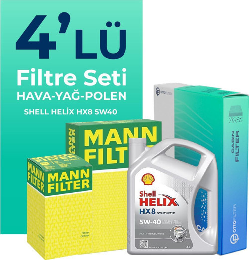 Fiat Punto 1.4 Benzinli Filtre Bakım Seti Shell Motor Yağlı (2012-2017) 4 Lü