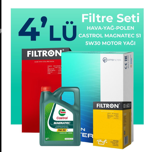 Fiat Grande Punto 1.3 Dizel Filtre Bakım Seti Castrol Motor Yağlı EURO 5 (2005-2013) 4 Lü