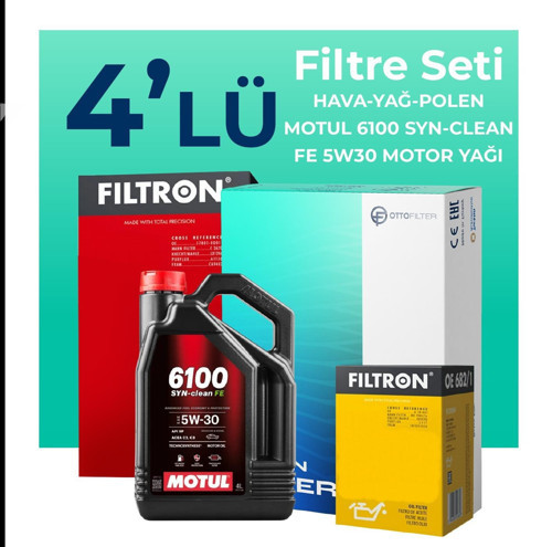 Renault Megane 2 1.5 Dizel Filtre Bakım Seti Motul Motor Yağlı (2002-2010) 4 Lü