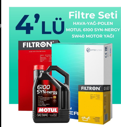 Fiat Punto 1.2 Benzinli Filtre Bakım Seti Motul Motor Yağlı (2012-2017) 4 Lü