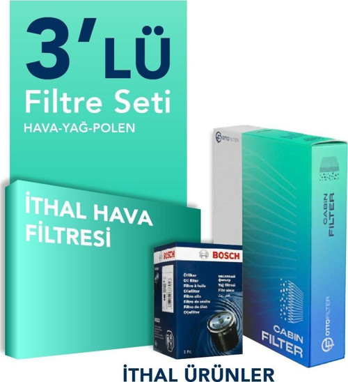 Renault Clio 4 ve Symbol 1.5 Dizel Filtre Bakım Seti (2013-2019) 3 Lü