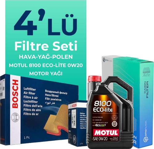 Audi A3 1.0 Tfsi Filtre Bakım Seti Motul Motor Yağlı (2016-2019) 4 Lü