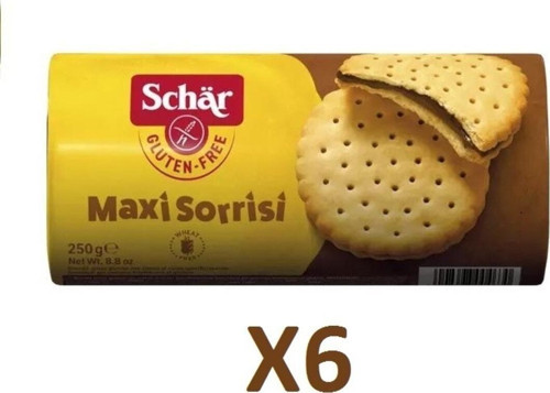 Maxi Sorrisi 250G 6 Adet Glutensiz Kakao Kremalı Bisküvi