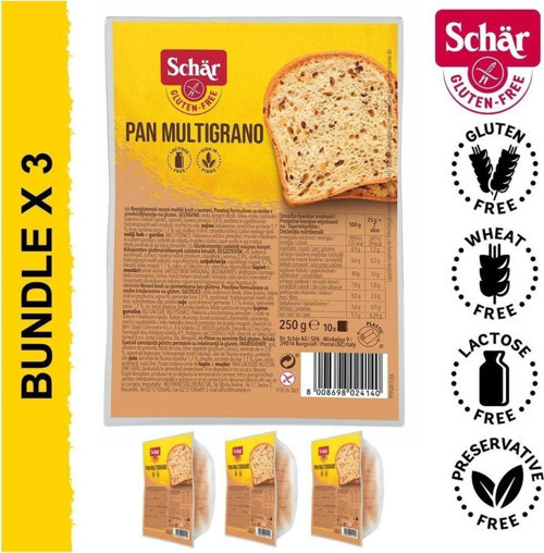 Pan Multigrano Glutensiz Keten Tohumu, Darı Ve Ayçekirdekli Ekmek 250 Gr 3 Adet