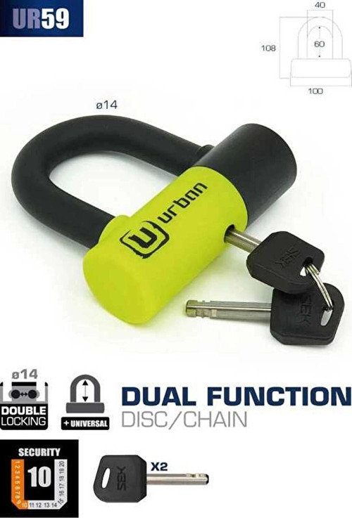 Securıty UR59 U Kilit 14MM