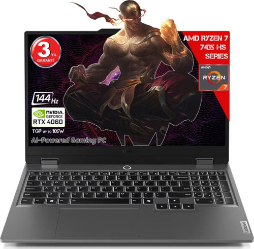 Loq 15ARP9 Aı Amd Ryzen 7-7435HS 32 GB Ram Ddr5 1 Tb SSD SSD RTX4060 8gddr6 15.6 IPS 144Hz Fhd Freedos 83JC00FJTR-321 Dizüstü Bilgisayar (Yapay Zeka Destekli)