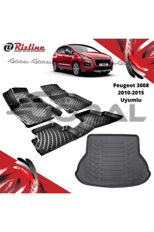 Peugeot 3008 2010-2015 Uyumlu Paspas Ve Bagaj Havuzu Set