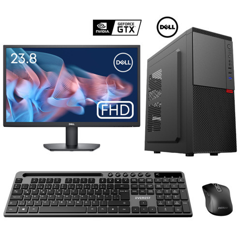 Tx5890 i5 12400F 16GB DDR4 Ram 1TB SSD 4GB GTX750Ti 23.8 Dell Mon. Kurumsal Ofis Hazır Sistem