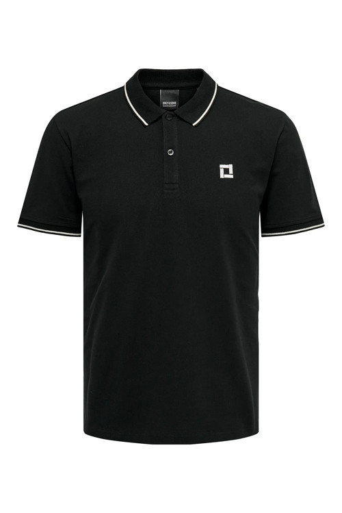 Erkek Onsfletcher Polo Yaka %100 Pamuk T-Shirt 22024827 Siyah