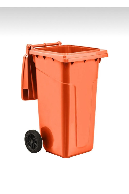 Tıbbı Atık Plastik Çöp Konteyneri 120 Litre Konteyner - A Isıya Karşı Dayanıklı- Turuncu