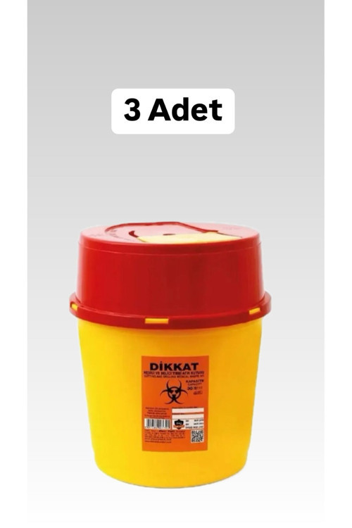 30 Litre Tıbbı Atık Kovası Çöp Kovası Pedalsız Kesici Ve Delici Atık Kovası