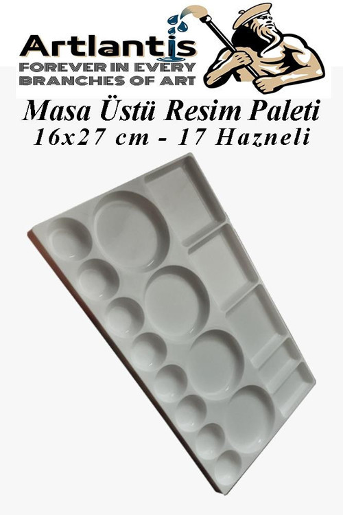 Masa Üstü Resim Paleti 1 Adet 17 Hazneli Boya Paleti 16X27 cm Sanatsal Boyalar İçin Palet Akrilik Boya Yağlı Boya Guaj B