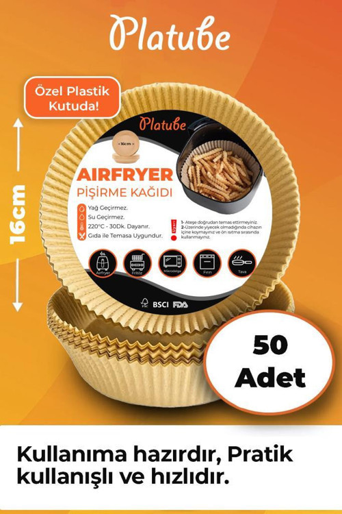 Pisirme Kagidi 50 Adet Airfryer Yagli Kagit Xiaomi Philips Air Fryer Tüm Markalara Uyumlu Yuvarlak
