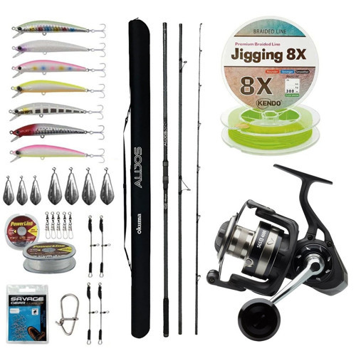 YekOutdoor Yüksek Performans Okuma Olta Seti Okuma Alijos Surf 435 cm 100+250 gr 3 Parça&Savage Gear SGS8 8000 FD 8+1BB