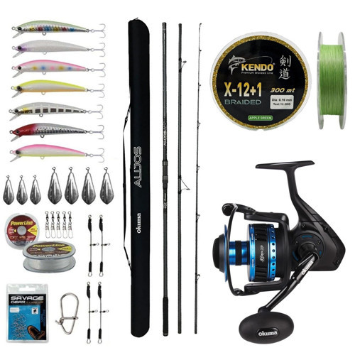 YekOutdoor Yüksek Performans Okuma Olta Seti Okuma Alijos Surf 435 cm 100+250 gr 3 Parça&Okuma Azores ZXP-6000 6+1 bb Ol