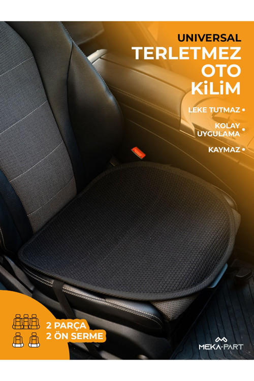 Oto Koltuk Koruyucu Kılıf 2 Parça Serme Sadece Ön Universal Siyah