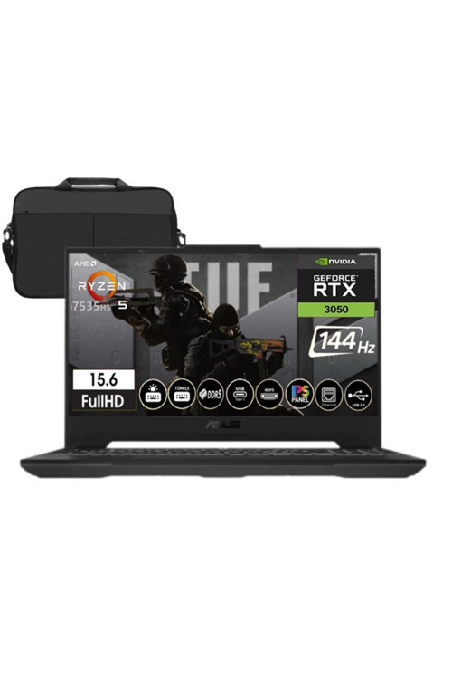 Tuf Gaming A15 FA506NC-HN050 Amd Ryzen5-7535HS 8gb DDR5 Ram 1Tb Ssd RTX3050 15.6" Fdos +Çanta