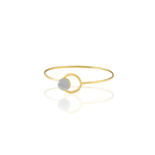 Kadir Jewellery 22 Ayar Altın Kaplama El İşçiliği Zirkon Taşlı Kadın Kelepçe Bilezik