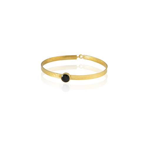 Kadir Jewellery 22 Ayar Altın Kaplama El İşçiliği Zirkon Taşlı Kadın Kelepçe Bilezik