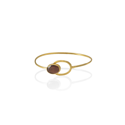 Kadir Jewellery 22 Ayar Altın Kaplama El İşçiliği Zirkon Taşlı Kadın Kelepçe Bilezik