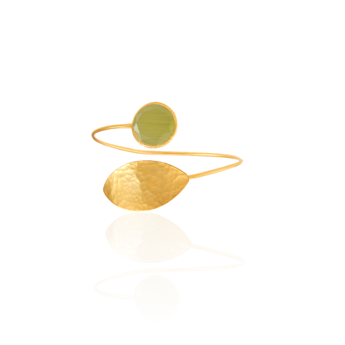 Kadir Jewellery 22 Ayar Altın Kaplama Zirkon Taşlı Ayarlanabilir Trend Bilezik