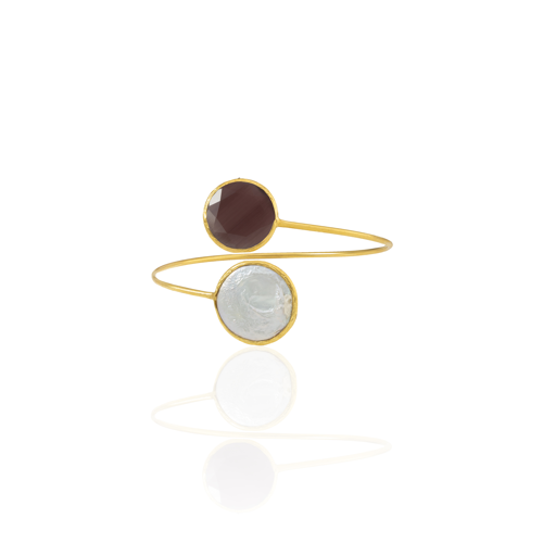 Kadir Jewellery 22 Ayar Altın Kaplama Ayarlanabilir İnci Bilezik