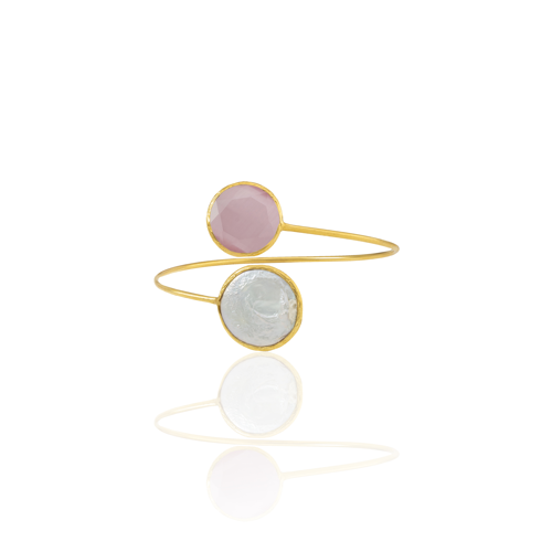 Kadir Jewellery 22 Ayar Altın Kaplama Ayarlanabilir İnci Bilezik