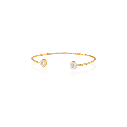 Kadir Jewellery 22 Ayar Altın Kaplama El İşçiliği Zirkon Taşlı Kadın Charm Bileklik