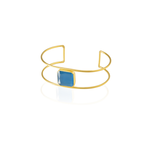 Kadir Jewellery 22 Ayar Altın Kaplama Zirkon Taşlı Ayarlanabilir Vintage Bilezik