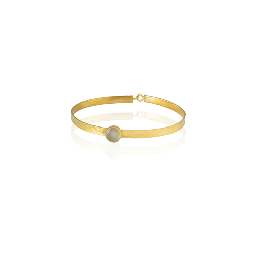 Kadir Jewellery 22 Ayar Altın Kaplama El İşçiliği Zirkon Taşlı Kadın Kelepçe Bilezik