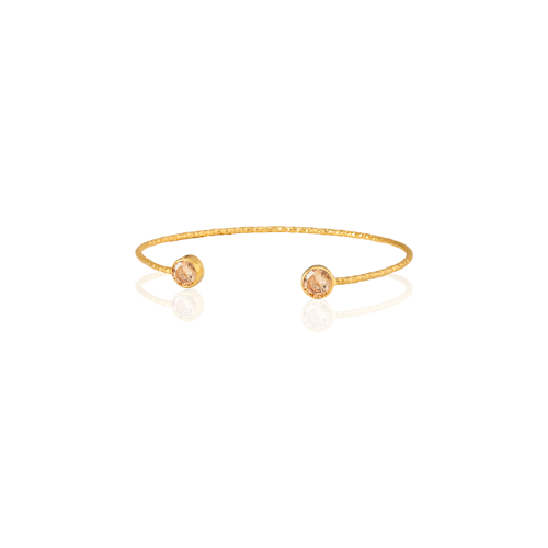Kadir Jewellery 22 Ayar Altın Kaplama El İşçiliği Zirkon Taşlı Kadın Charm Bileklik