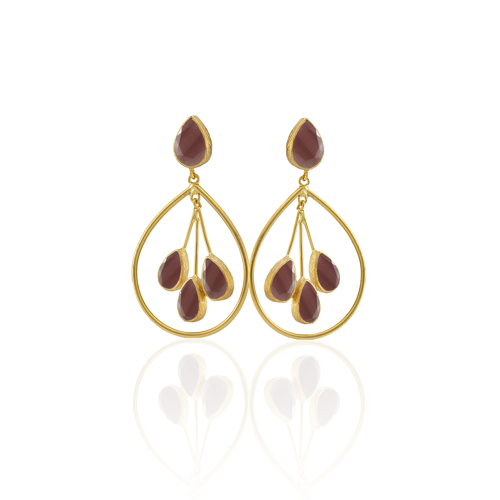 Kadir Jewellery 22 Ayar Altın Kaplama Kadın Sallantılı Küpe -El İşçiliği Ve Hipoalerjenik Küpe