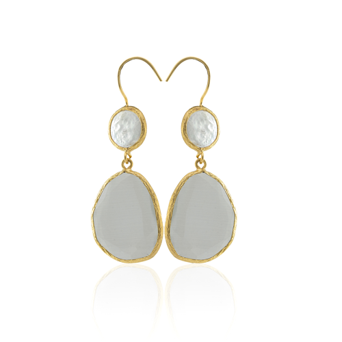 Kadir Jewellery 22 Ayar Altın Kaplama Kadın Sallantılı Küpe -El İşçiliği Ve Hipoalerjenik Küpe