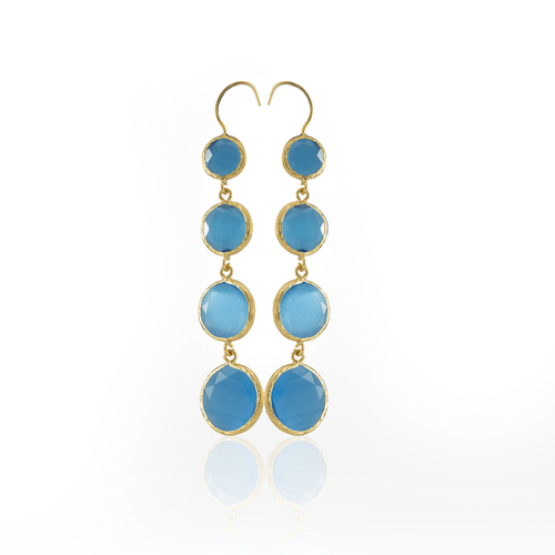 Kadir Jewellery 22 Ayar Altın Kaplama Kadın Sallantılı Küpe -El İşçiliği Ve Hipoalerjenik Küpe
