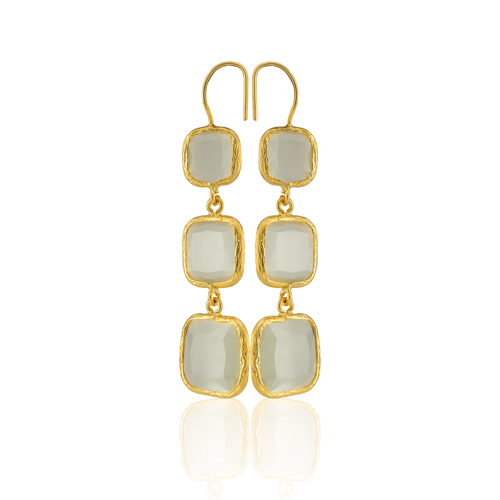 Kadir Jewellery 22 Ayar Altına Kaplama Kadın Sallantılı Küpe -El İşçiliği Ve Hipoalerjenik Küpe