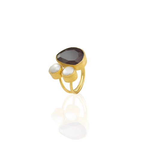 Kadir Jewellery 22 Ayar Altın Kaplama Kadın Zirkon Taşlı Yüzük-El İşçiliği Ve Özel Tasarım