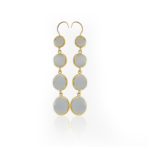 Kadir Jewellery 22 Ayar Altın Kaplama Kadın Sallantılı Küpe -El İşçiliği Ve Hipoalerjenik Küpe